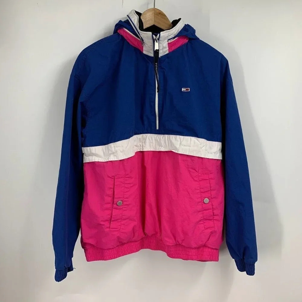 Tommy Hilfiger Women's Anorak Colorblock Pullover Windbreaker Size L